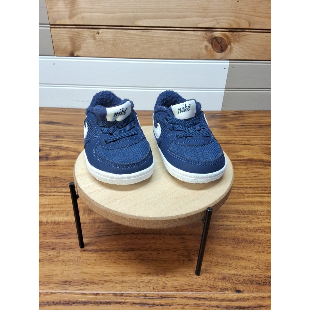 Nike Force 1 SE Booties Oregon Peace Sign Navy Blue White Crib Shoes 3C DB4078